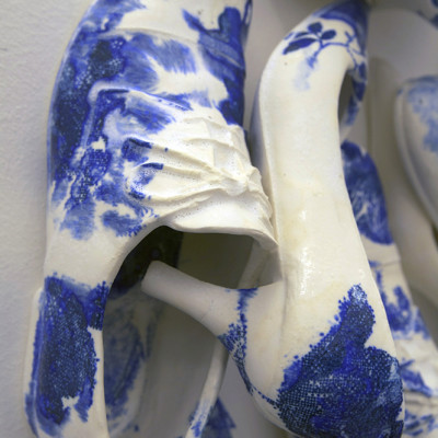 Aino and Lauri's porcelain dance, 2011, Porcelain cast and silk screen