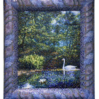 Swan Lake, 2012, smalto and glass mosaic, 180x120cm
