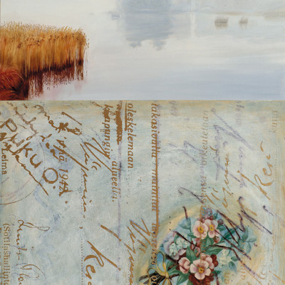 Monrepos I, 2012, oil, lacquer, silk screen, 100x70cm, private collection / Finland