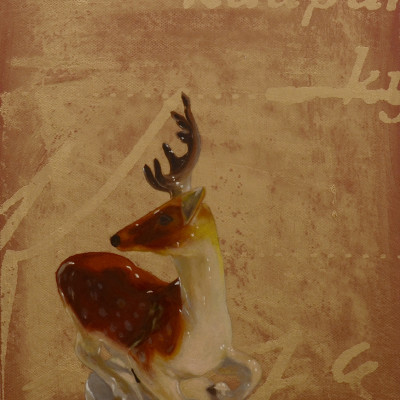 Russian Porcelain II, 2013, oil and silk screen on canvas, 20x16cm, private collection / Sweden
