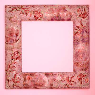 A Frame For The Roses, 2012, porcelain painted mosaic, 202x202cm, The collection of Wäinö Aaltonen Museum of Art, Turku, Finland